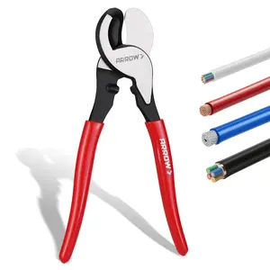 ARROW 9.5” Cable Cutter High Leverage, Wire Cutters Heavy Duty with Thick Dip-Grip Handle, CR-V Steel, Cutter Tool for 4/0 Aluminum, 2/0 Soft Wire, and 100PR 24AWG Communications Cable