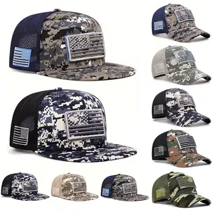 United States Flag Patchwork Series Mesh Cap High Quality Unisex Summer Fashion Outdoor Sunshade Breathable Trucker Hat Adjustable for 56-61 cm