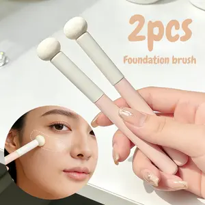 2pcs Soft Mushroom Foundation Brush Multi-Functional Concealer Brush Set, Portable Makeup Brush, Sponge Head, Soft Makeup Brushes, Multifunctional Makeup Brushes, Soft Cosmetic Brushes