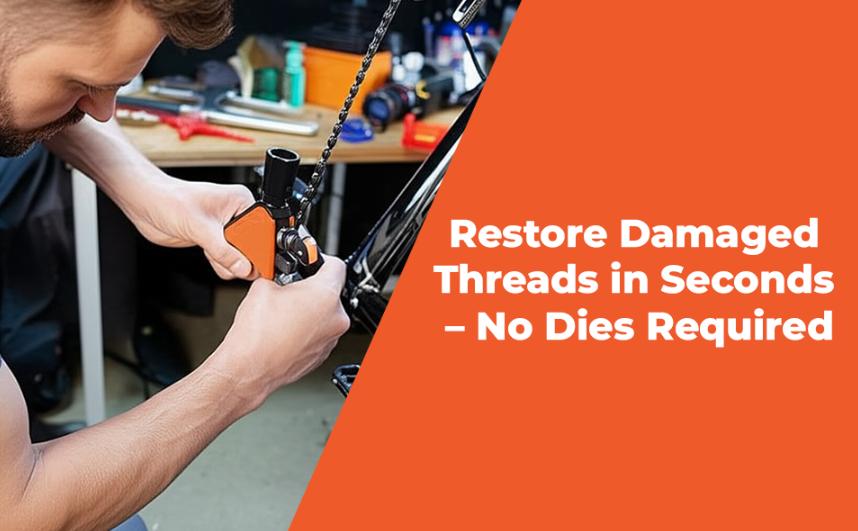 Universal Thread Restorer, Easily Replaces hundreds of Dies, External Thread Repair Tool, Automatically chases threads within range 5/32" - 1/2",4-13 mm, All In One Patented Universal Solution