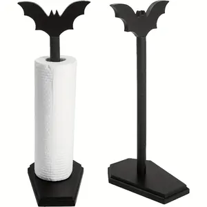 1pc Bat-Shaped Paper Towel Holder for Halloween Decor, Gothic Home Decor, Witchy Gifts for Women Wooden