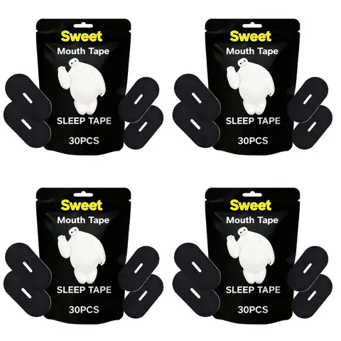 Soft Adhesive Pink Sports Tapes - Breathable Sleep Aid Supplies with Breath Holes, Healthcare Anti-Snoring Mouth Breathing Fix, Gentle Touch Natural All-Seasons for Youth (30/60/120 Pieces, Multiple Packs)