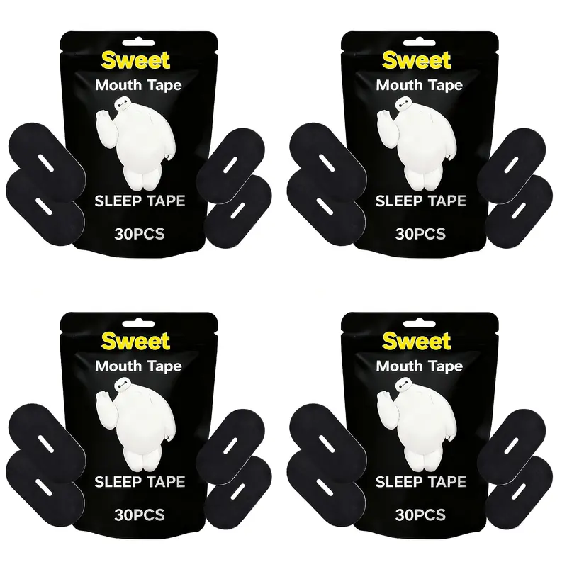 Soft Adhesive Pink Sports Tapes - Breathable Sleep Aid Supplies with Breath Holes, Healthcare Anti-Snoring Mouth Breathing Fix, Gentle Touch Natural All-Seasons for Youth (30/60/120 Pieces, Multiple Packs)