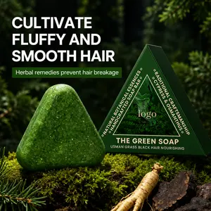 Solid Herbal Shampoo Bar for Stronger Hair | Anti-Hair Breakage Formula with Polygonum & Usma Extract | Daily Hair Cleansing Care