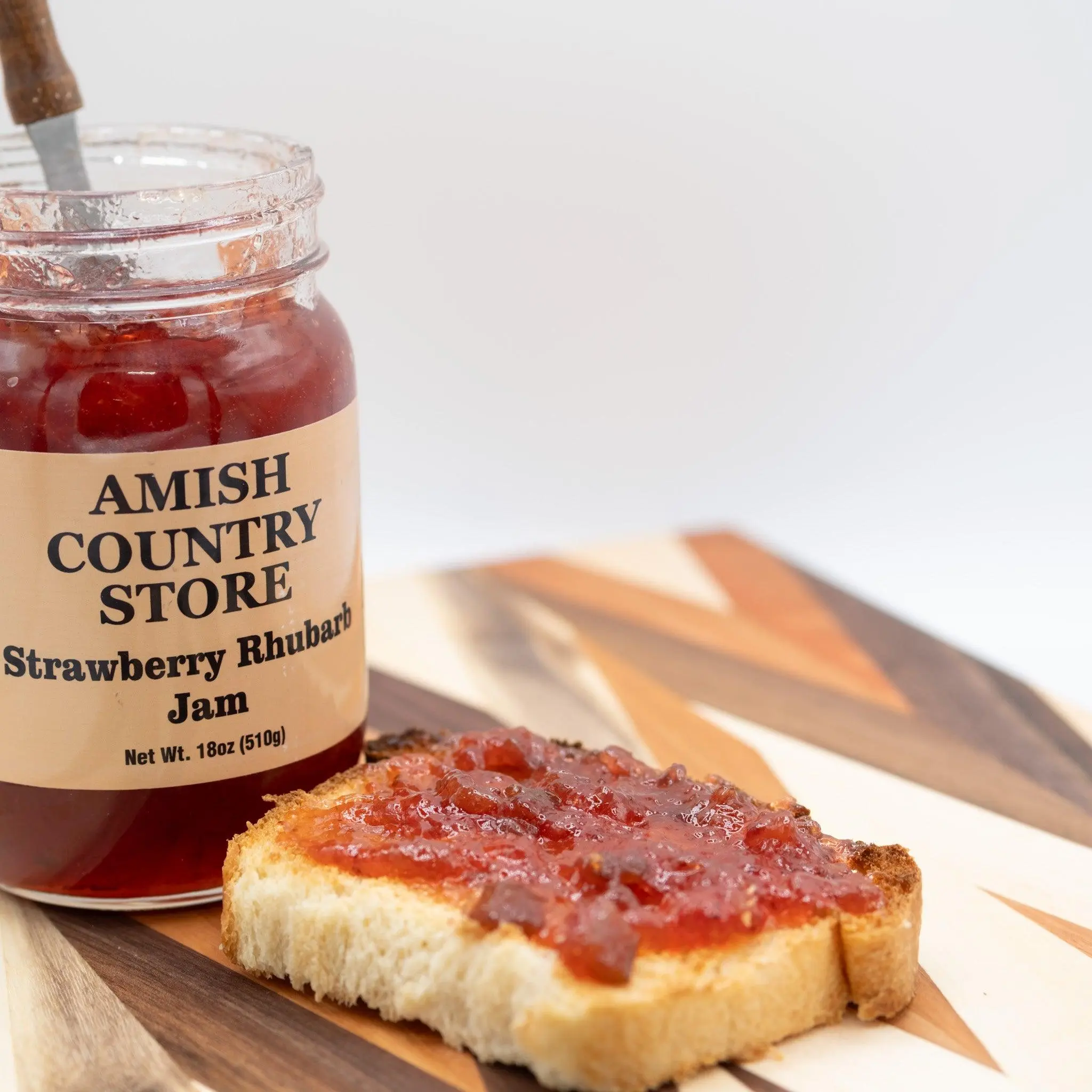 Strawberry Rhubarb Jam | Sweet & Tangy Old-Fashioned Spread | 18 oz
