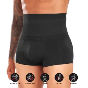 Men's High Waist Shapewear Shorts, Seamless Body Shaper Underwear, Breathable Butt Lifting Slimming Pants, Plus Size Adjustable, Shapewear Bottoms, Body Shaping Underwear