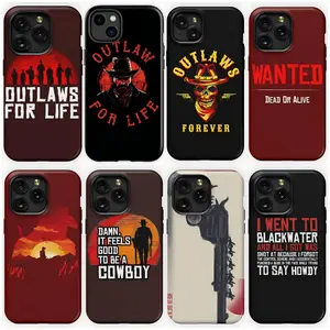Reds Dead Redemptions Game Phone Case For iPhone 17 16 15 14 13 12 11 Pro Max Plus Samsung S25-S21 Plus ULTRA Hard Back with Soft TPU Frame Shockproof Protective Shell Gift Idea For Halloween Thanksgiving Christmas Dual-Layer Hard Shell