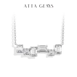 Sparkling D VVS1 Synthetic Moissanite Necklace For women and girls Party  Anniversary Wedding Jewelry N024