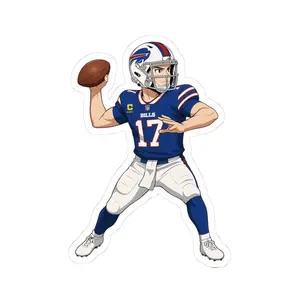 Josh Allen Kiss Cut Stickers - Fun Anime Stickers, Football Lover Gift, Laptop Decals, Water Bottle Sticker Pack, Cute Phone Stickers,