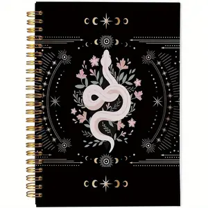 1pc Mystical Celestial Snake Witchy Notebook - Witch Journal, Witchy Gifts for Women, Witch Stuff, Moon Phase Journal, Aesthetic Notebook, Gifts for Snake Lovers Spiral Notebook 5.5x8.3in 50 Pages