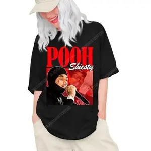 Vintage 90s Rap Style Tee featuring Pooh Shiesty - Hip Hop Graphic Tee Collection Tshirt Cotton Top