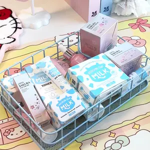 Sakura & Milk Skincare Set, 1 Set Day & Night Skincare Kit, Including Facial Cleanser, Eye Cream, Serum, Moisturizer, Sunscreen, Scrub, Makeup Bag, Skincare, Gift for Best Friend, Creams, Face Care Products