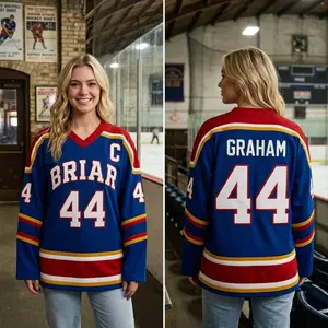 Personalized Briar University Hockey Jersey, Custom Graham #44 Di Laurentis Logan Off Campus Series Jersey with Name and Number, Perfect Gift for Hockey Fans & Book Lovers