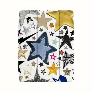 Star Puzzle Trifold Flip Faux Leather Case Tablet Protective Case for iPad Mini 4/5/6 for iPad Pro 2024 13 Inch/202/2021/2022 Full Screen/for iPad Air2024/Air7 2025/for iPad 10/11 2022/2023/2025/for iPad 2017/2018/Air1/Air2/for iPad 2019/2020/2021/for iPa