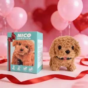 Cute Ai Plush Robot Dog Interactive Walking with Bark Simulation, Wagging Tail Pet Companion for Valentine's Day Gift, No Batteries Included