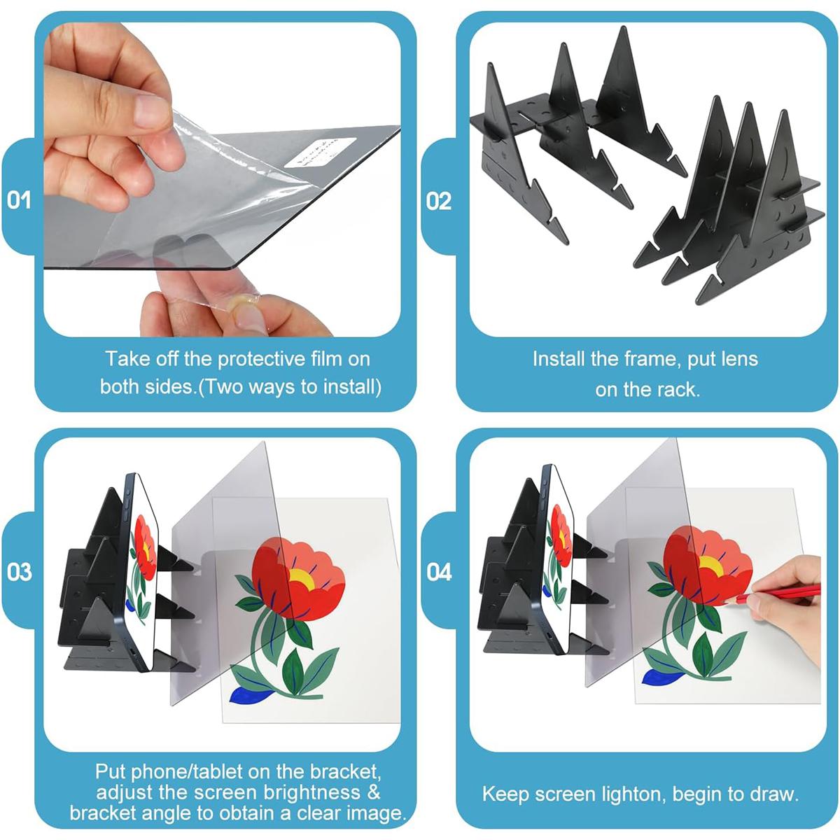 Optical Drawing Board, Portable Optical Copy Pad & Drawing Projector, Adjustable Lens Image Layout Tool | Portable Tracing Pad, Easy to Track Drawing Tool for Smartphone & Tablet, Art Supplies for Artists & Enthusiasts Optical Drawing Board, Portable Optical Copy Pad & Drawing Projector, Adjustable Lens Image Layout Tool | Portable Tracing Pad, Easy to Track Drawing Tool for Smartphone & Tablet, Art Supplies for Artists & Enthusiasts