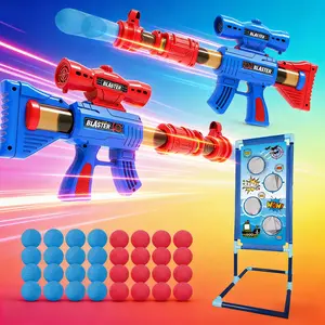Shooting Game Toy Set for Kids, 2 Pack Foam Ball Popper Air Blaster Guns with Standing Target & 24 Soft Foam Balls, 2 Player Indoor Outdoor Activity Games, Ideal Birthday Gift for Boys Girls Age 6+，toys for grown ups