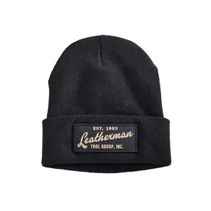 Leatherman Vintage Knit Beanie in Black – 100% Recycled Polyester