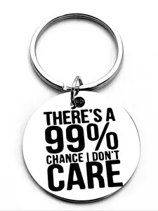 Slogan Pattern Keychain, Stainless Steel Keychain for Men & Women, Fashion Accessories for Daily Use, Perfect Holiday Gift for Family & Friends