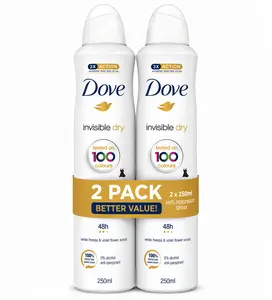 Dove Invisible Dry Antiperspirant Deodorant Spray 250ml (2-Pack) | 48HR Protection | No White Marks
