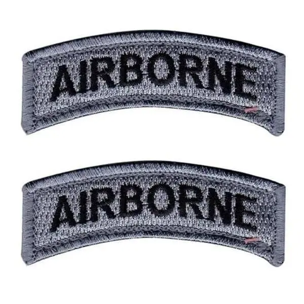 Airborne Tab Rocker Hook Patch (MTA1) 2 Piece for Vest, Jackets, Pack Backs, Hats, Tactical Gears