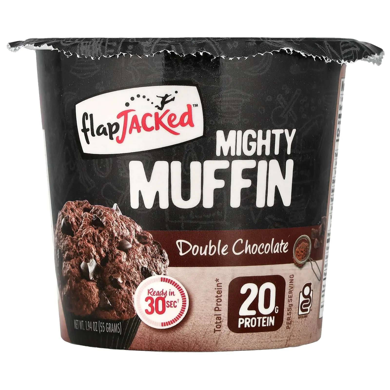 FlapJacked Mighty Muffin, Double Chocolate, 1.94 oz (55 g)