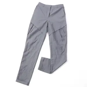 Pre-owned Loewe Cotton Small Leather Goods Nylon Design Pants Gray 34 Women