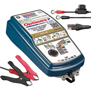 Tecmate Optimate  Optimate 7 Select V3 9 Step Battery Saving Tester & Maintainer with 2 Charges & Power Supply, Gold