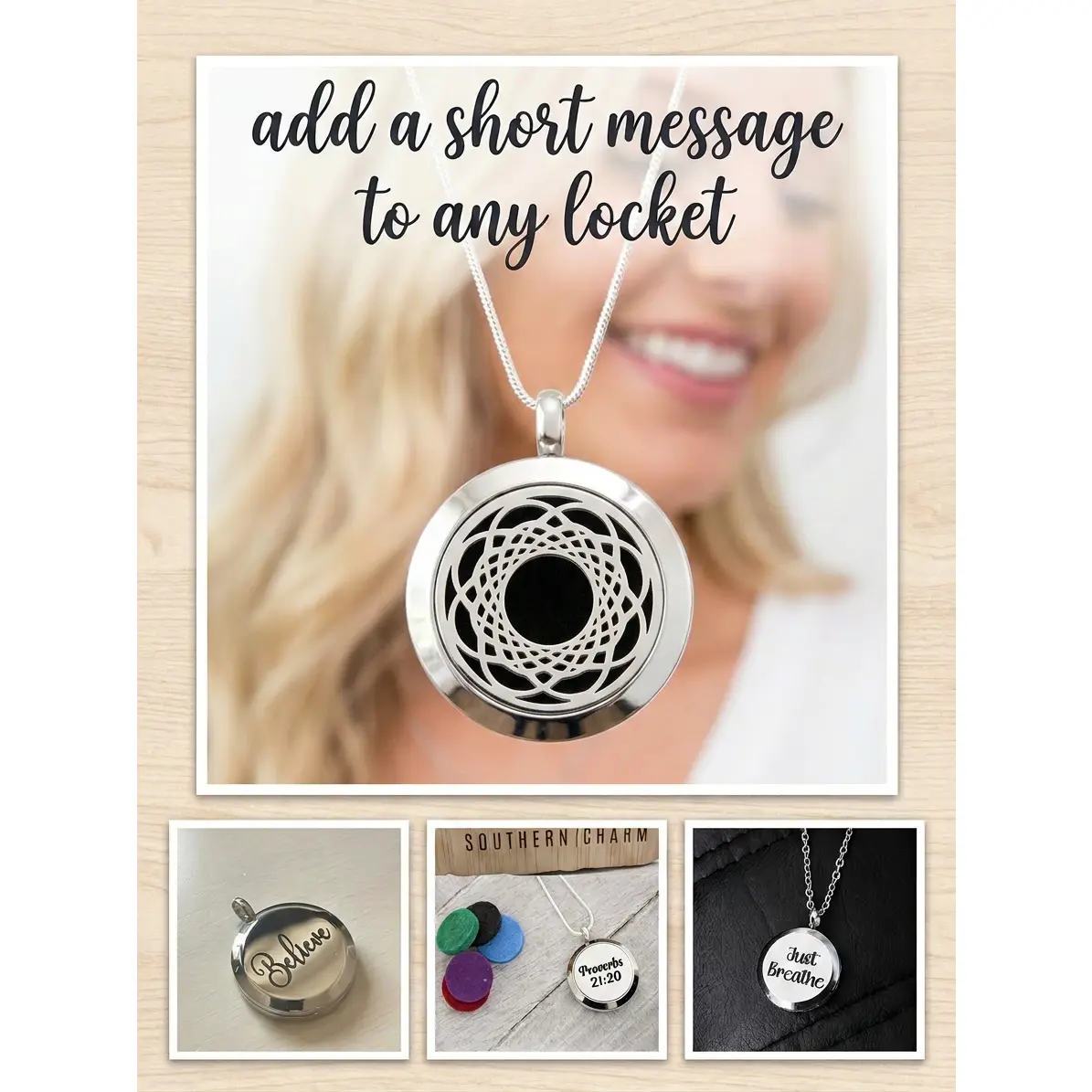 Stainless Steel Essential Oil/Perfume Locket - Black Hole