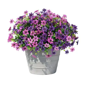 Premium 6-Pack Outdoor Faux Orchids Anti-Fade UV-Resistant Artificial Flowers for Patios & Balconies Durable All-Weather Floral Hanging Set