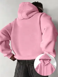 Men's Loose Fit Hoodie in Solid, Casual Pullover with Drawstring Hood, Ideal for Everyday Wear, Comfortable Fall & Winter Sweater