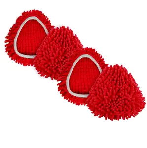 4pcs Mop Replace Head for Ocedar, Chenille Mop Refills Spin Mop Heads Replacements Compatible with O-Cedar Easywring 1 Tank System for Cleaning Floor Glass Wall, Machine Washable and Reusable (Red)