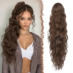 26 inch Ponytail Extension, Drawstring Ponytail for Women, Long Curly Ponytail Extension Clip，Synthetic Hair Extensions Ponytail for Daily Use