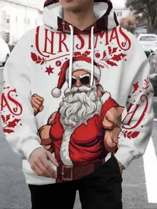 Christmas Theme Hoodie Unisex Fall Winter Fitted Casual All over Print, Festival Atmosphere Clothing, Essential for Family Gatherings