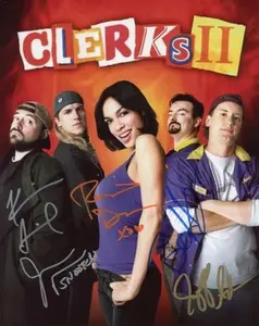 Clerks - JEFF ANDERSON, ROSARIO DAWSON, JASON MEWES, BRIAN O'HALLORAN, KEVIN SMITH Signed Reprint (RP)/Pre-printed (PP) Autograph Autographed Photo Photograph Print - 8x10-inch