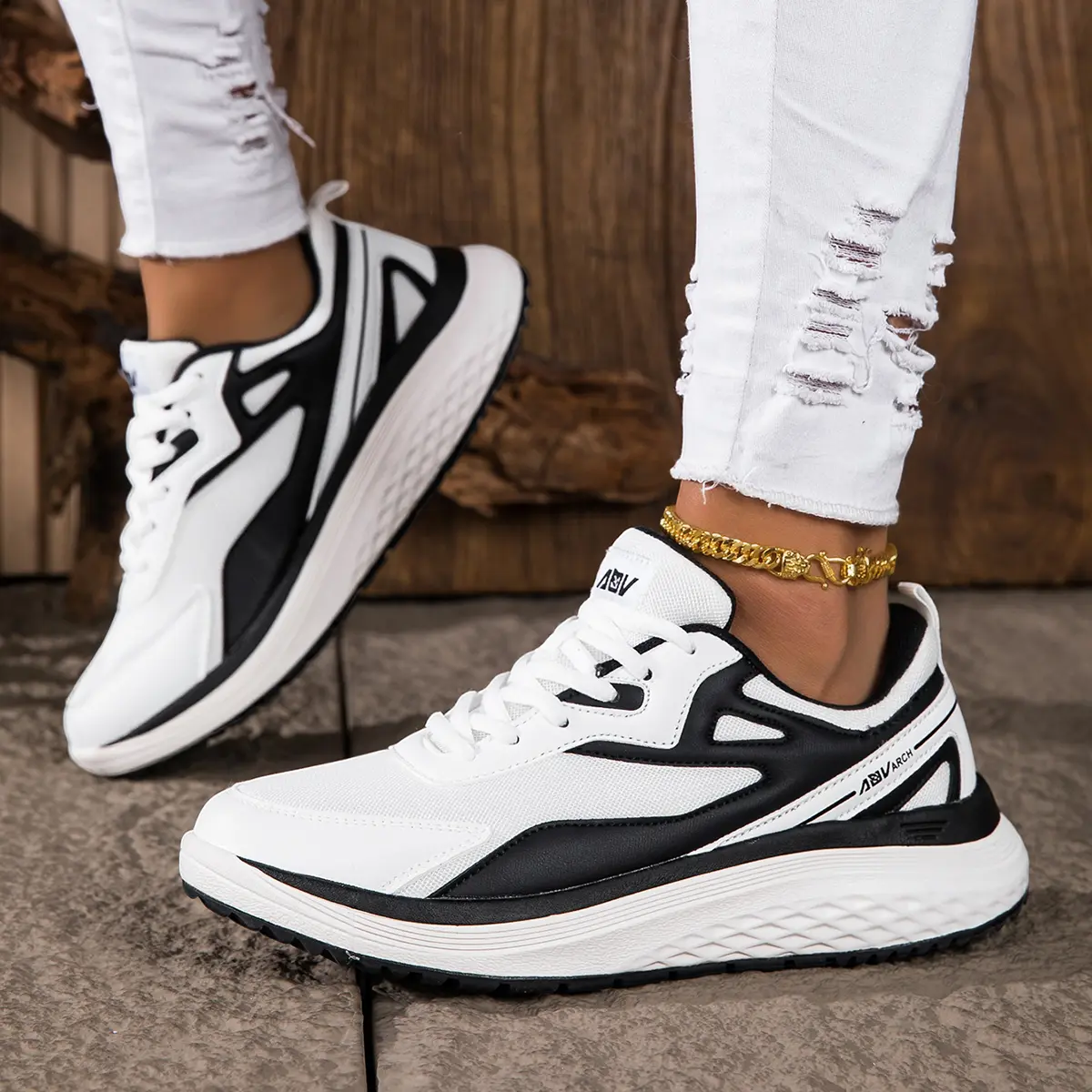 Women Breathable Mesh Casual Walking Sneakers, Shock Absorbing Soft Midsole Lace Up Athletic Shoes, Non Slip Wear Resistant Outsole Daily Comfort Footwear For All Day Standing Shopping Workout Travel