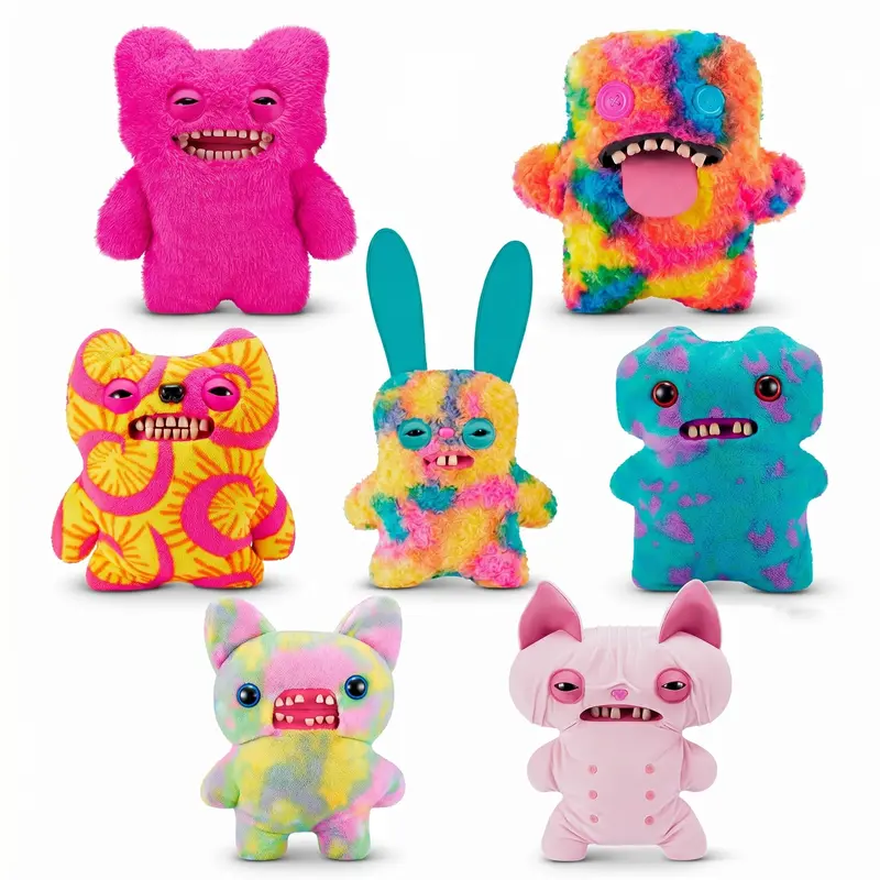 Fuggler Big Fugg Giant Plush Toy 19" - Massive Ugly-Cute Stuffed Animal, Funny Tie-Dye Monster Room Decor, Quirky Huggable Gift for Teens, Adults & Collectors