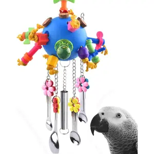 Bird Toys, Parrot Pull Spoons Colorful Acrylic Stick Toys Bird Chew Toys for Parrot, African Grey, Conure, Caique, Quaker, Small Cockatoo, Mini Macaw, Eclectus and Similar Birds