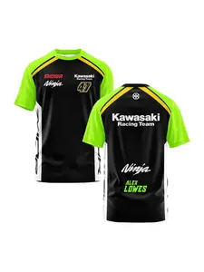 Kawasaki Motorcycle Racer 22 and 47 Riding T-Shirt Men Summer Short Sleeve Women T-Shirt Fashion Oversized Clothing Tops