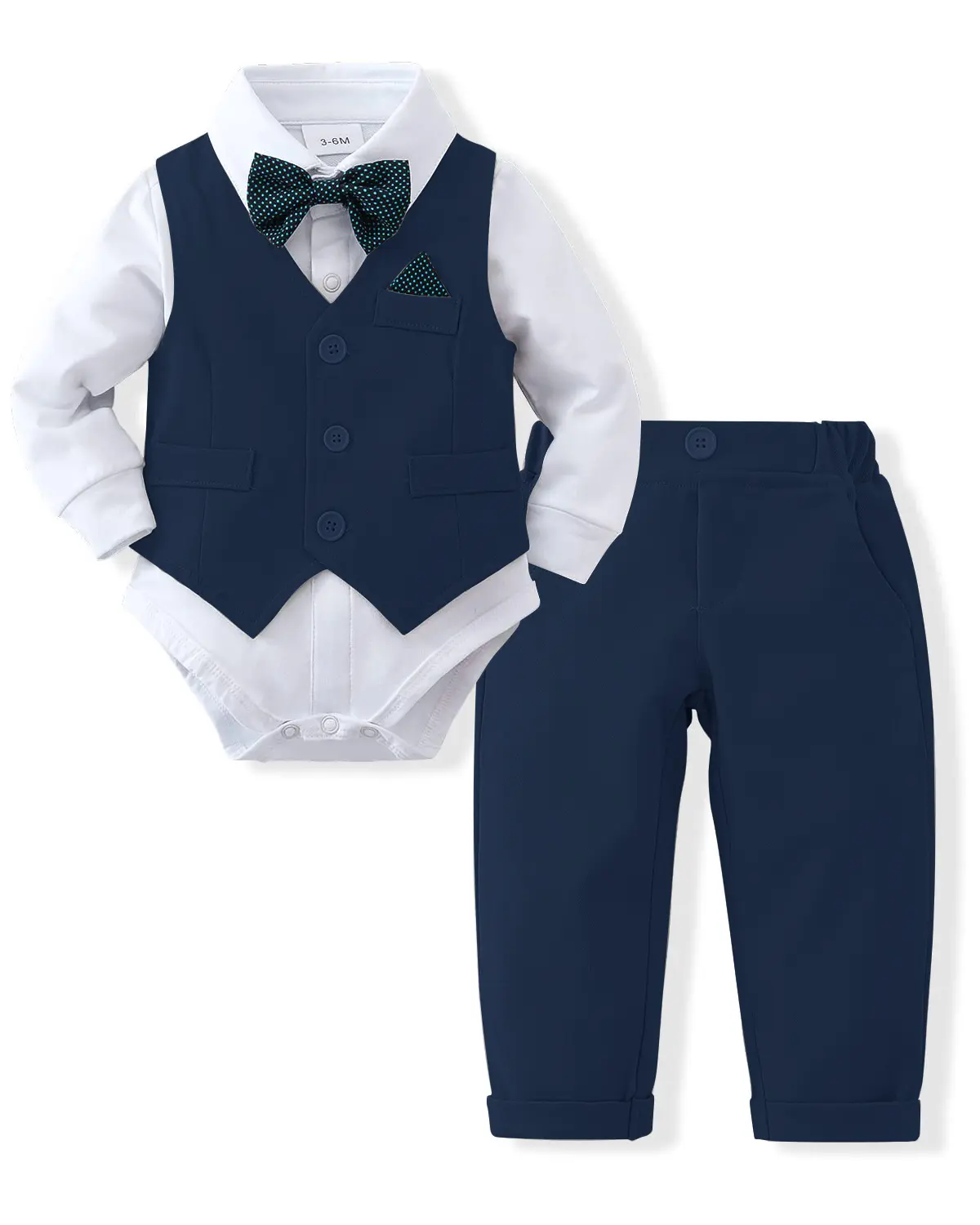 Baby Boy Clothes Toddler Boy Outfits 4PCS Gentleman Dress Romper/Vest/Pants/Bow Tie Cotton Suit Sets Shirt Gift Sets