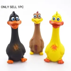 Pet Latex Toy Screaming Standing Chicken Large Mouth Duck Latex Sound Bite Resistant Chew Dog Toy, Durable Interactive Pet Plaything