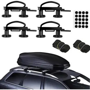 Roof Box U-Bolt Clamps/Roof Rack Clamps   Universal Stainless Steel U Brackets Installation Accessory 85mm Inside Width, with 8 Lock Nuts, 2 Straps Cargo Box mounting Bracket (4PCS)