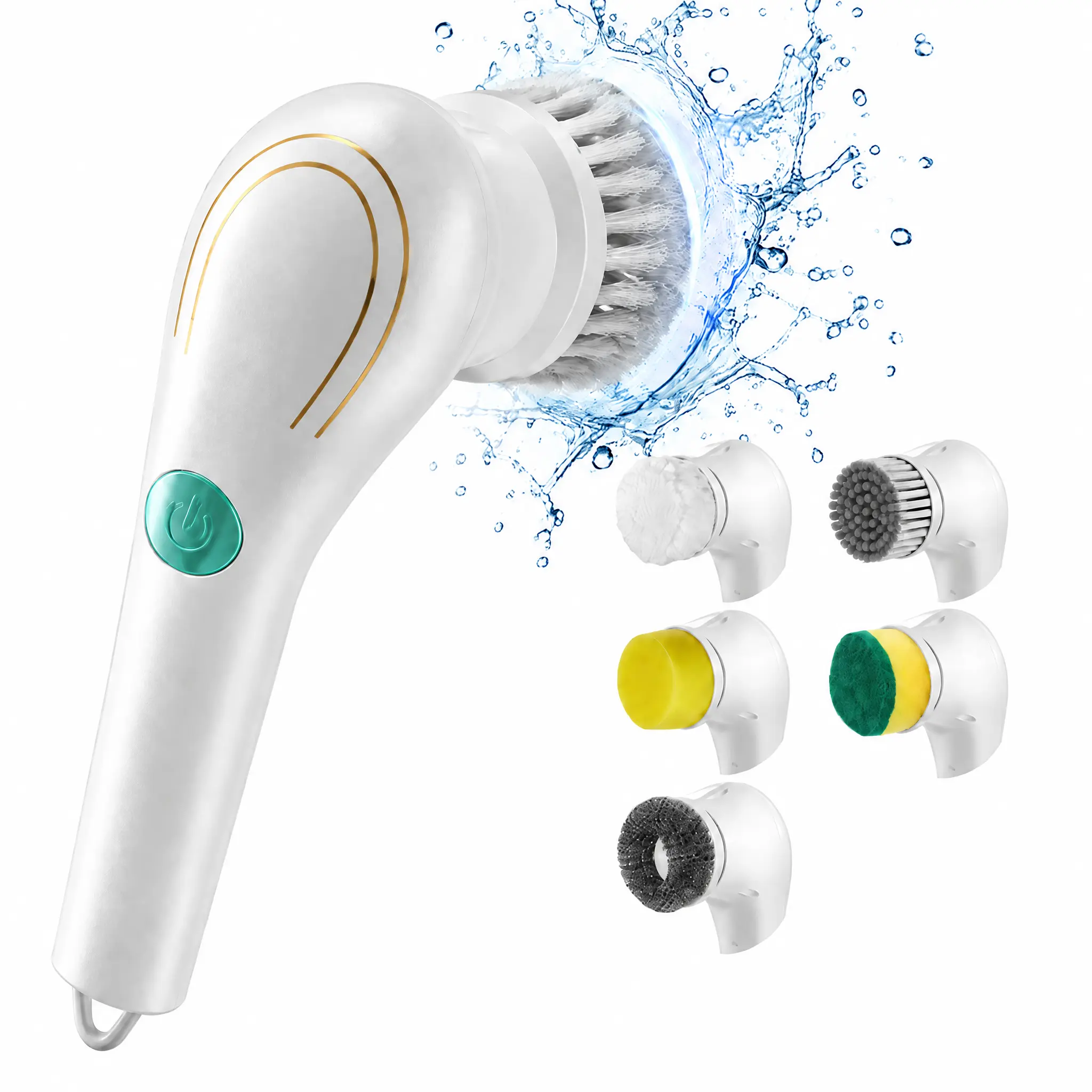 Cordless Electric Spin Scrubber for Home Use - 5 Replaceable Cleaning Brush Heads (Ideal for Shower Cleaning, Party Supplies Gift)