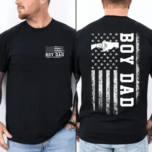 Boy Dad Fist Bump USA Flag T-Shirt, Funny Proud Dad Shirt, New Dad Gift, Father’s Day Graphic Tee