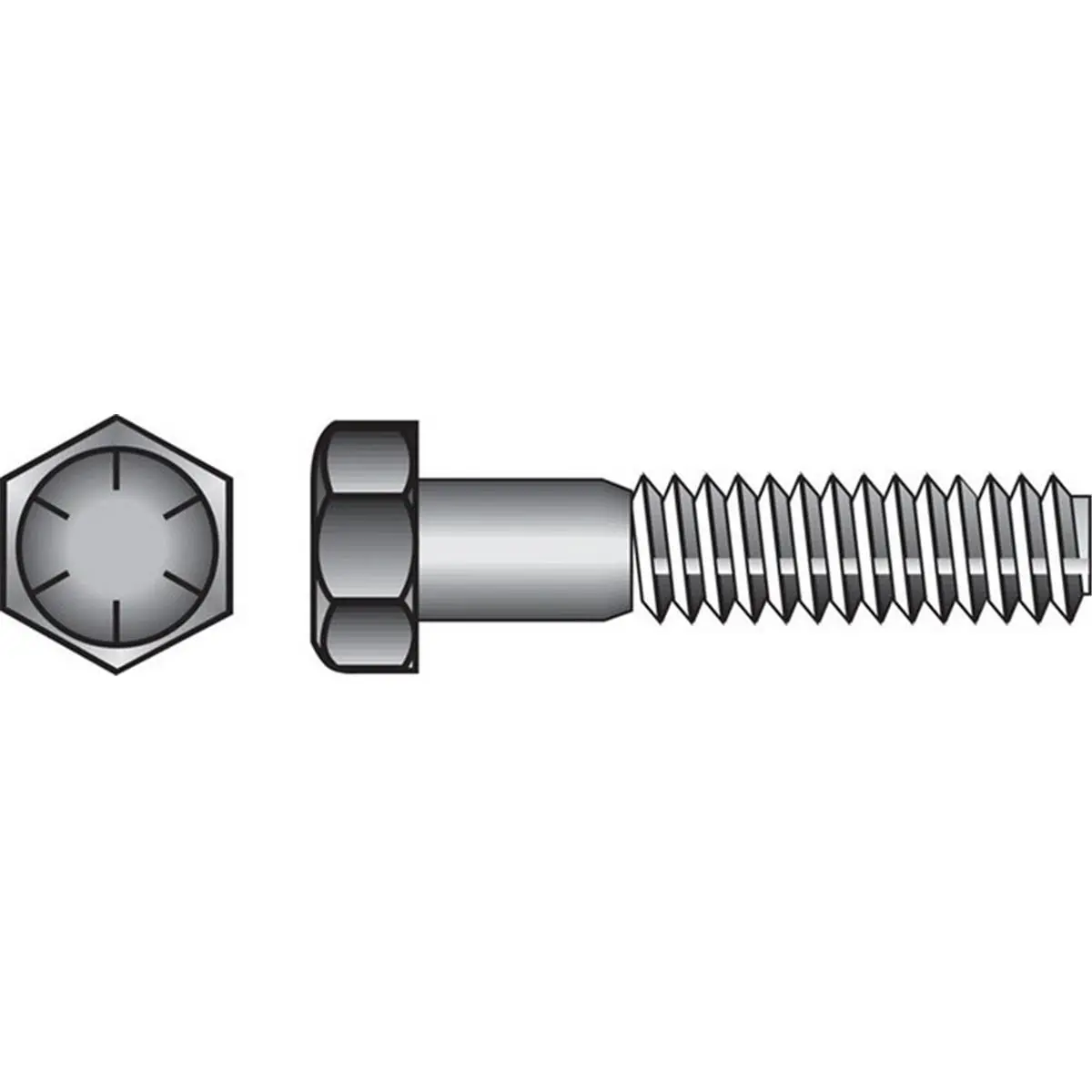 Hillman Grade 8 Hex Head Cap Screw, 0.43-14 x 2 in., Heat-Treated Yellow Zinc Finish Steel, Coarse Thread Sailing Hardware, 50-Box, Inch Sizes
