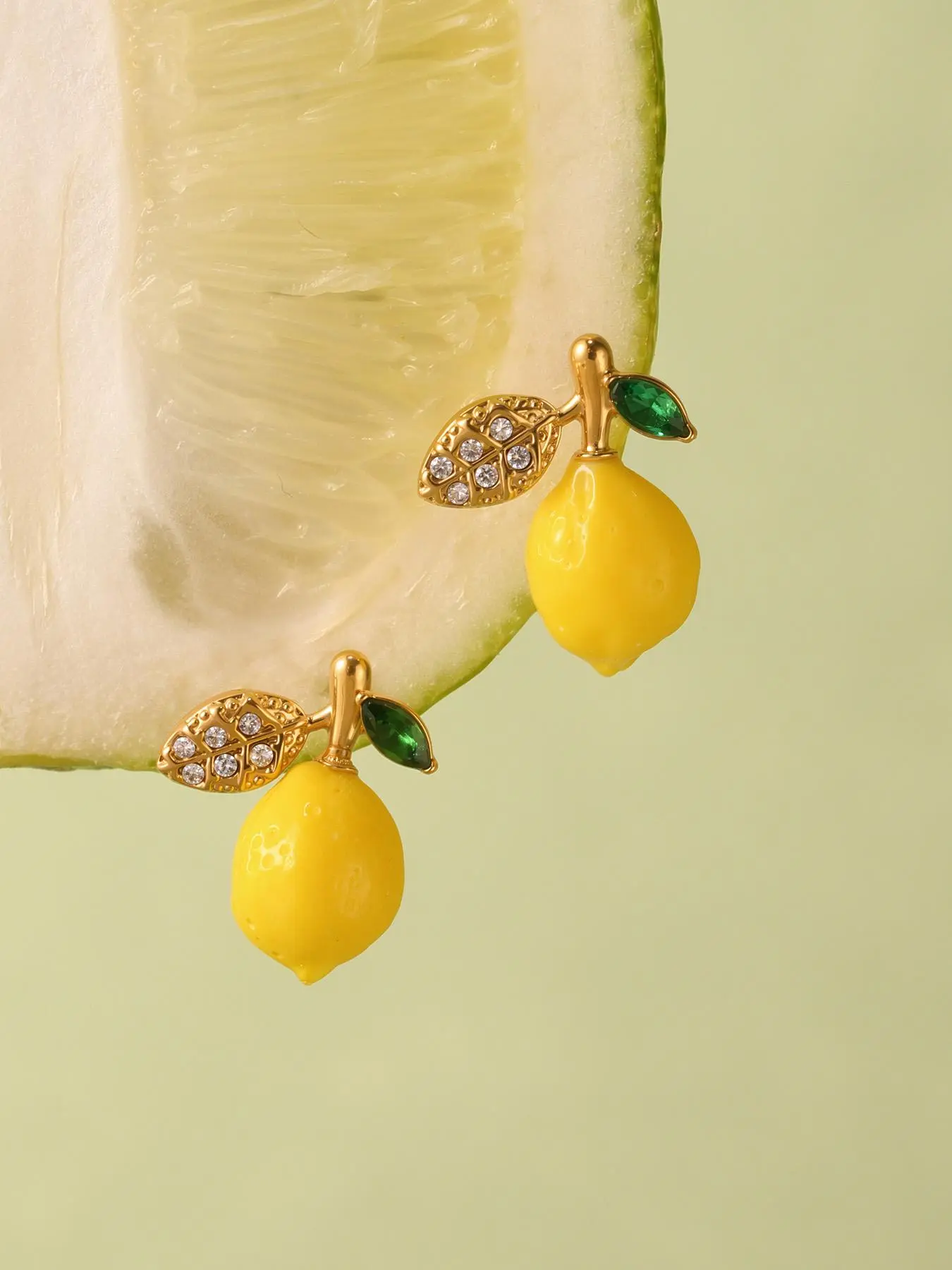 Lemon Design Stud Earrings, Cute Fruit Themed Earrings for Women & Girls, Fashion Jewelry for Party, Daily Decor, Trendy All-match & Exquisite Jewelry for Birthday Gift, Fashion Jewelry Accessories, Earrings Studs, Chic Gorgeous Jewelry