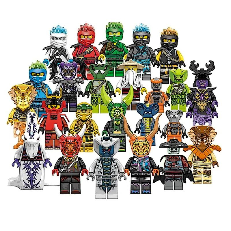 Nija Mini Action Figure Set - 24 Pack with Weapons and Collectible Building Blocks for Boys and Girls - Ninjago Anime Movies Fans MMiniCharacters Toys