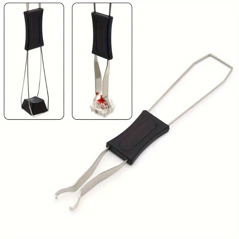 2 In 1 Keycap Puller Switch Puller Mechanical Keyboard Set Multipurpose Keyboard Puller for Mechanical Keyboards Keycap Clamp Dual-Purpose Shaft Stainless Key Stainless Steel Tool for Removing Keypad Caps