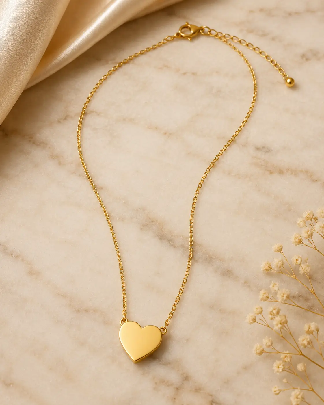 Gold Blank Heart Necklace