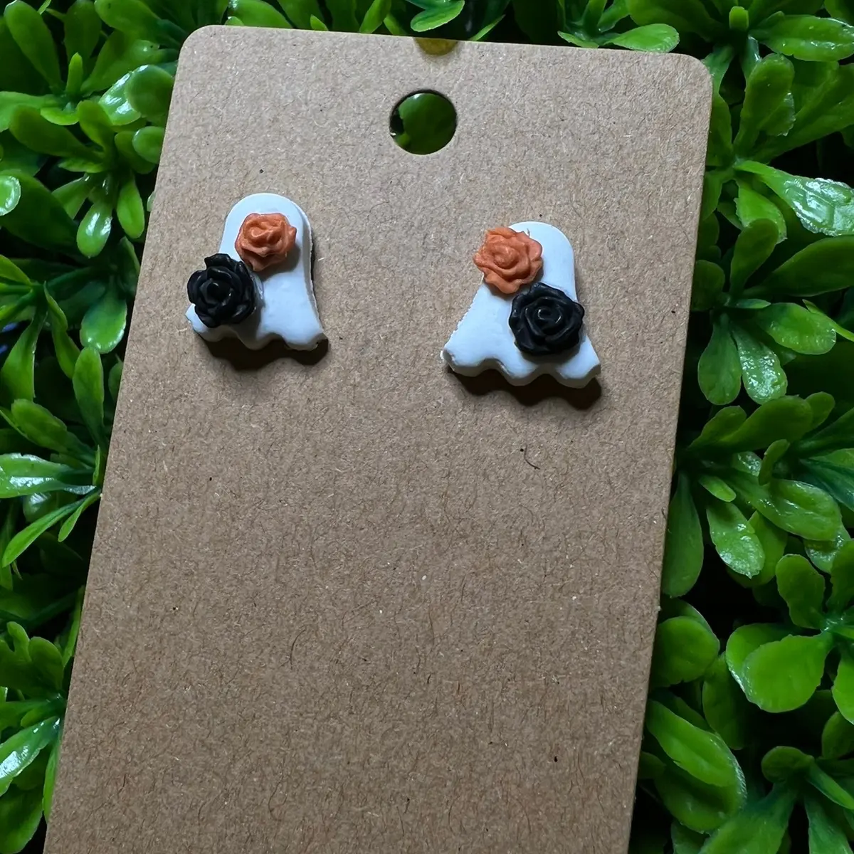 Polymer clay ROSE GHOST studs